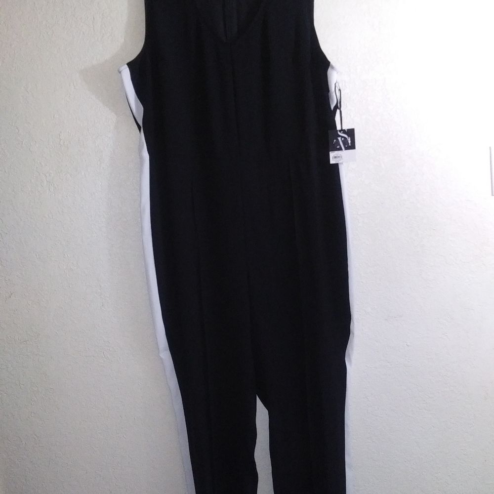 Simply Vera Vera Wang, blk/white, jumpsuit, XL